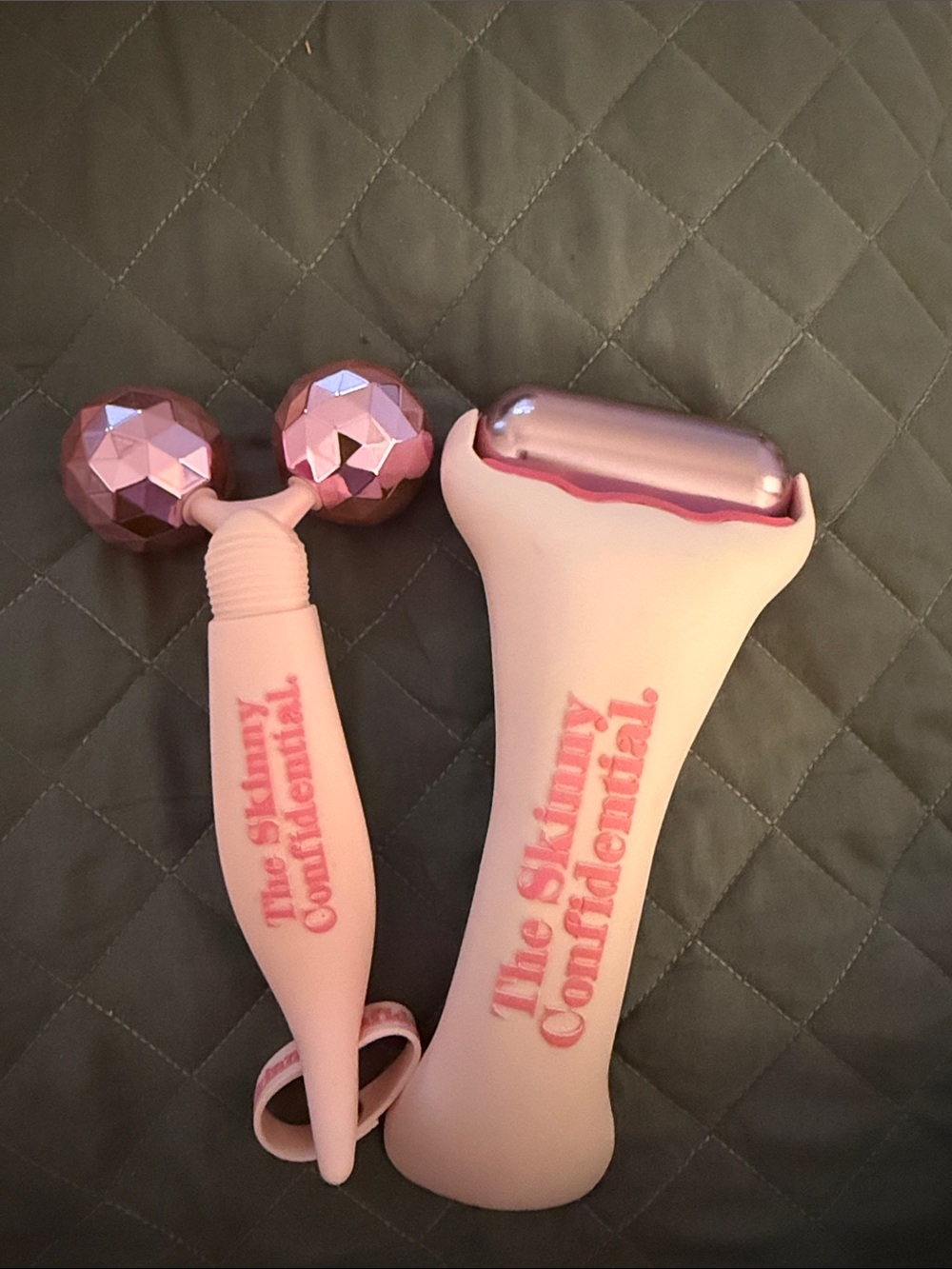 The Skinny Confidential Pink Facial Roller & Massager Set